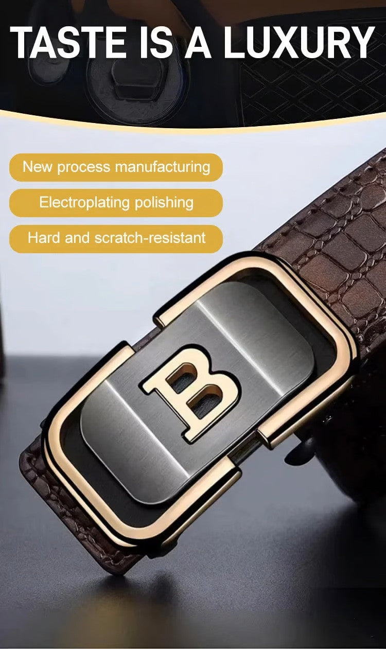 Men's Premium Leather Automatic Buckle Belt | Buy 1 Get 1 Free – Black & Brown