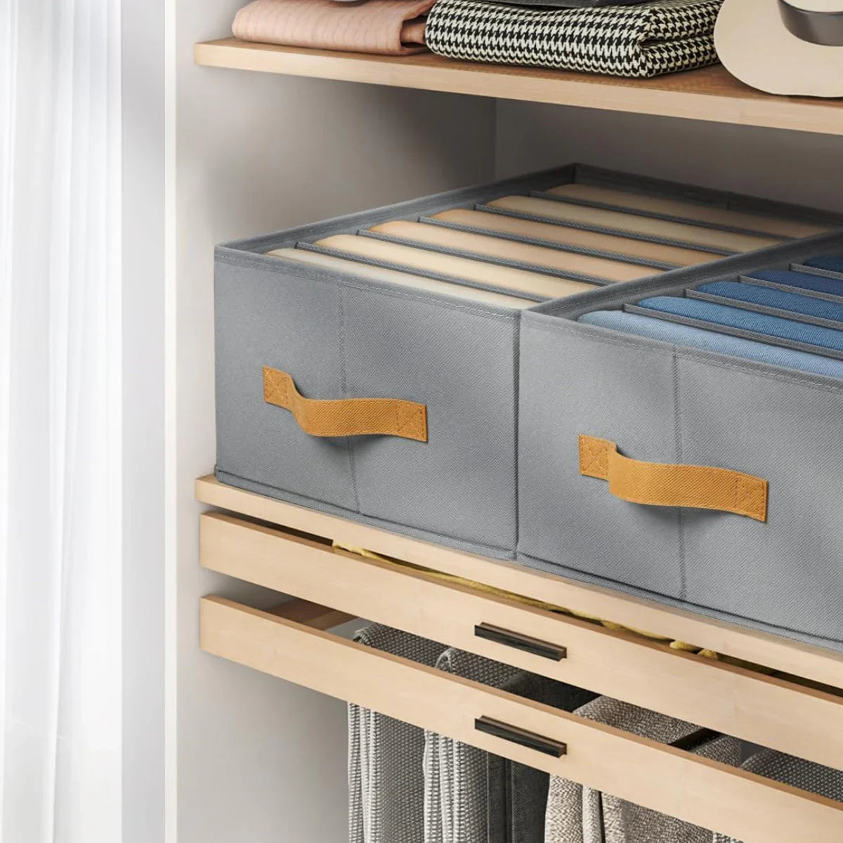 Premium Foldable Clothes Storage Organizer – Pack of 6 | Space-Saving Wardrobe Box